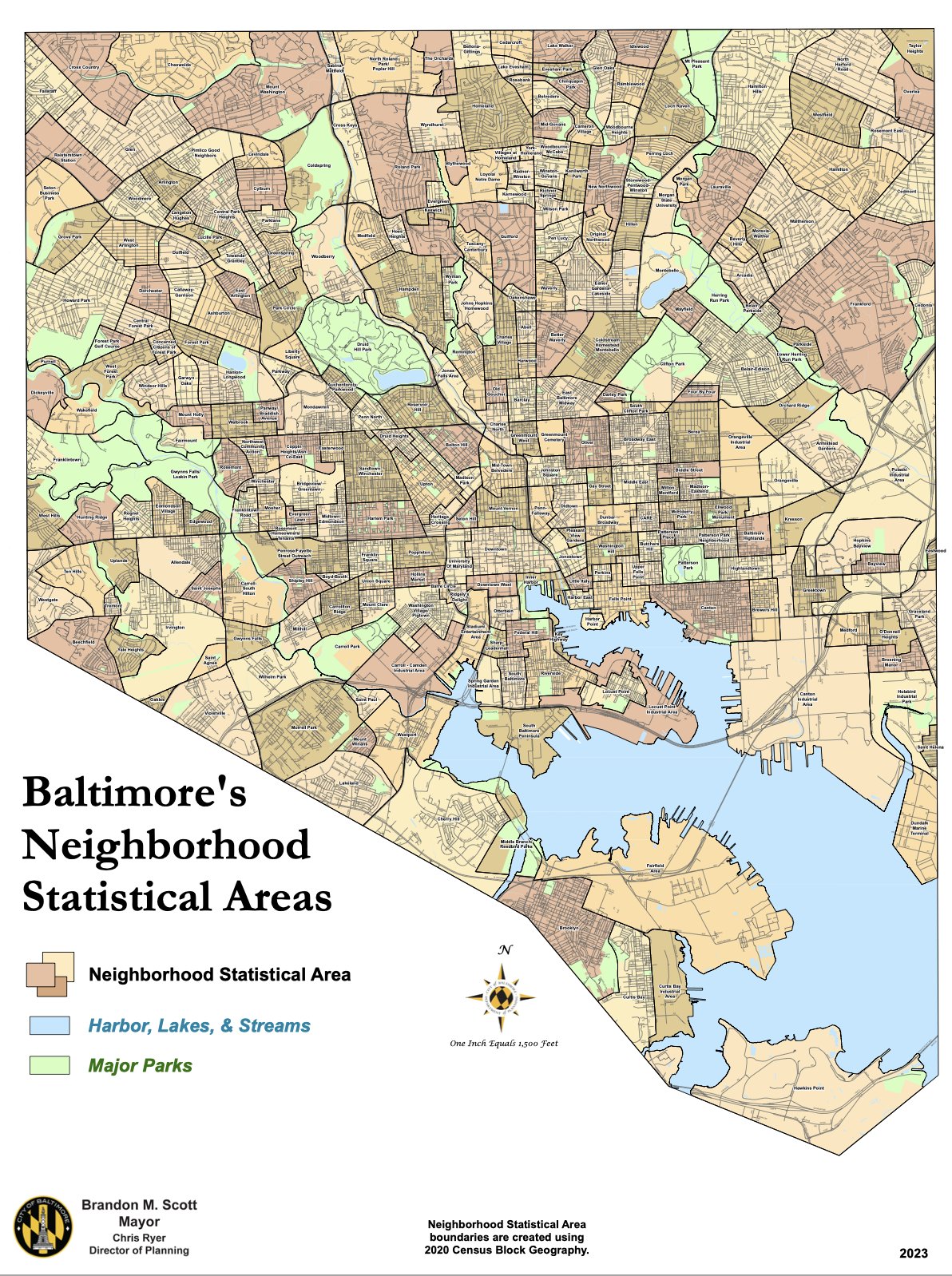 The official Baltimore neighborhoods map